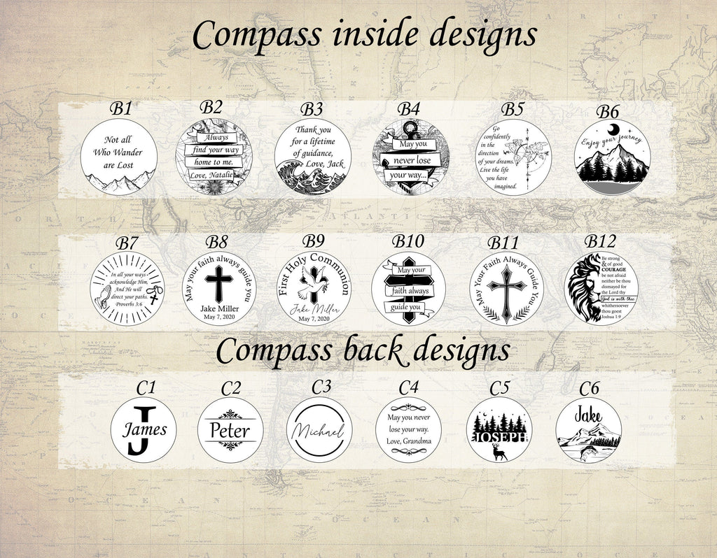 Personalized Compass with Custom Engraving, Anniversary, Birthday, First Holy Communion Gift, Baptism Gift, customized Groomsmen gift.