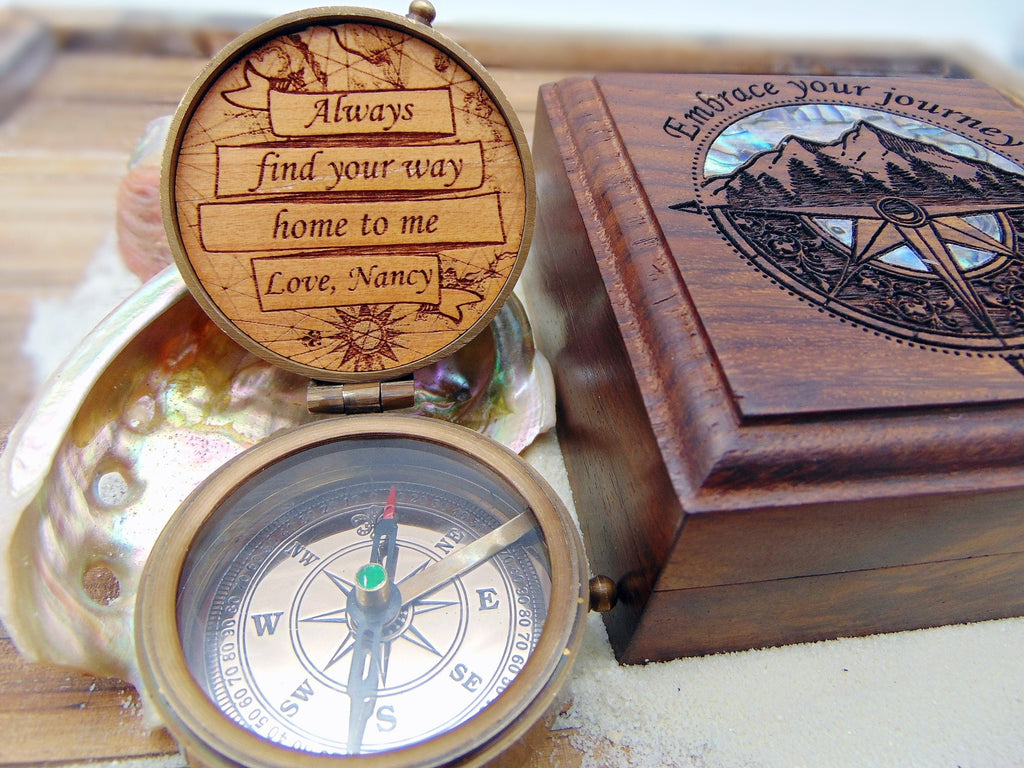 Personalized Compass, Fathers day gift, Brass Engraved Compass Birthday, Anniversary, Valentines Gift For Dad, Custom Groomsmen Gift For Him.