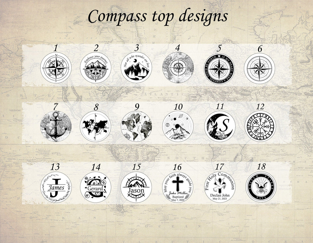Baptism compass gift, Vintage-inspired Compass in Wooden Box for Baptism - Charm and Guidance Combined.