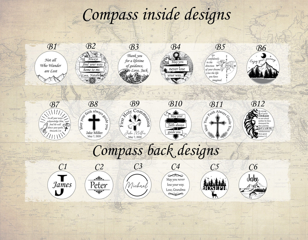 Baptism compass gift, Vintage-inspired Compass in Wooden Box for Baptism - Charm and Guidance Combined.