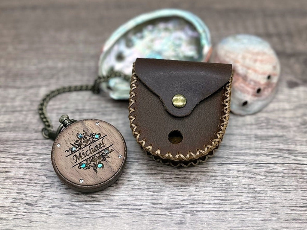 Engraved Wood Pocket Watch and wooden Box – Personalized Graduation Gift, Birthday gift for Him